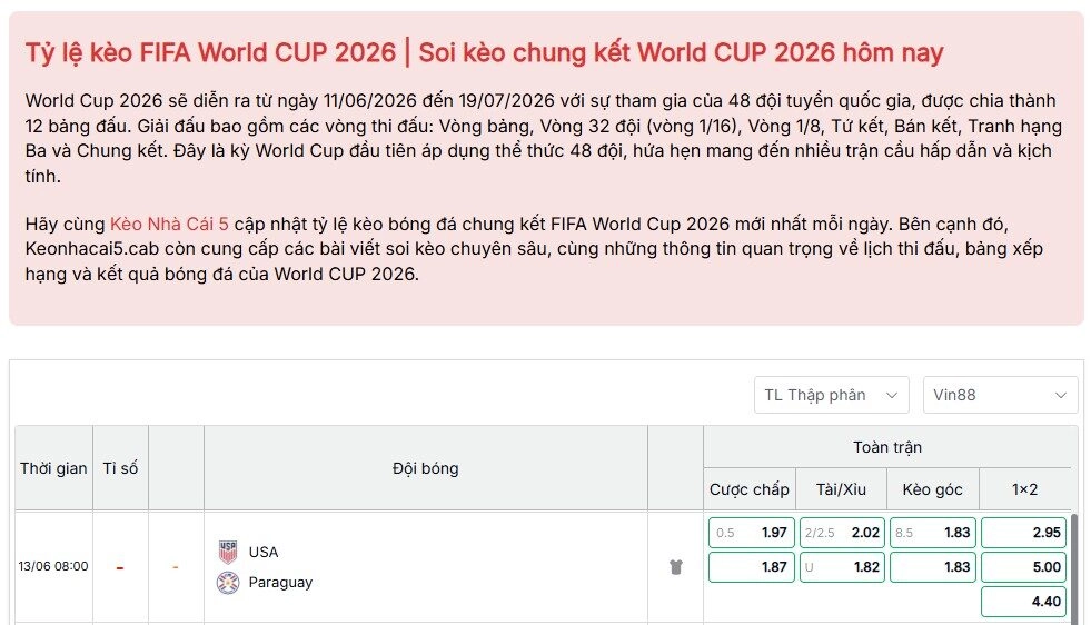 Nhận Định Mỹ vs Paraguay (08h00 Ngày 13/6): Pulisic Lĩnh Ấn Tiên Phong, Chủ Nhà Hướng Đến 3 Điểm Đầu Tiên | Kèo Nhà Cái 5