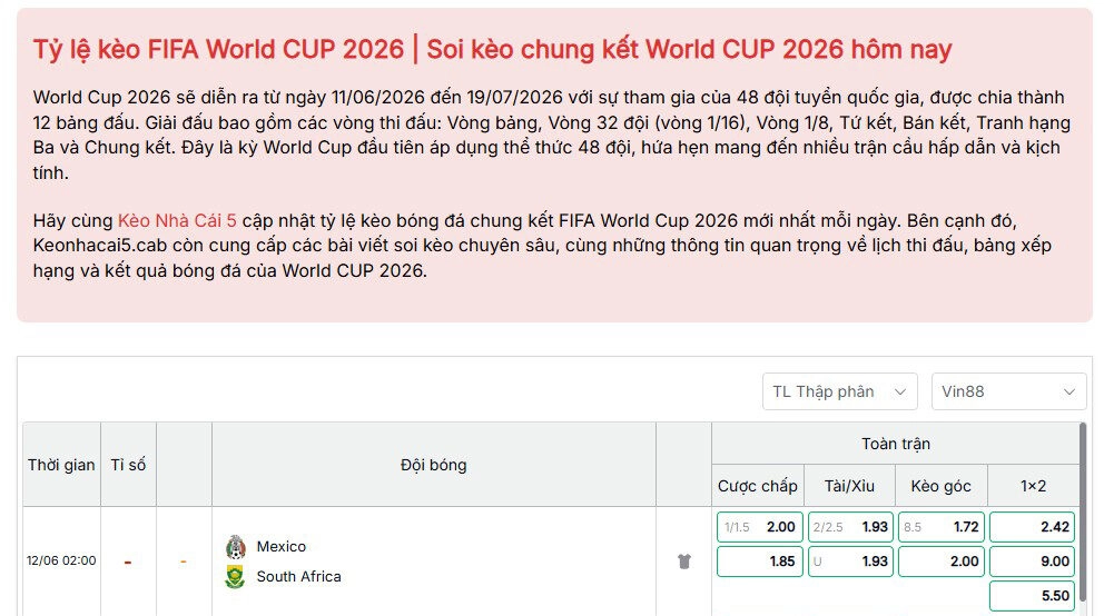 Nhận định bóng đá Mexico vs Nam Phi 02h00 ngày 12/6, Bảng A World Cup 2026: Chủ Nhà Khẳng Định Sức Mạnh Ngày Khai Mạc